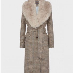 Really Wild Belted Coat (detachable fur lapel)